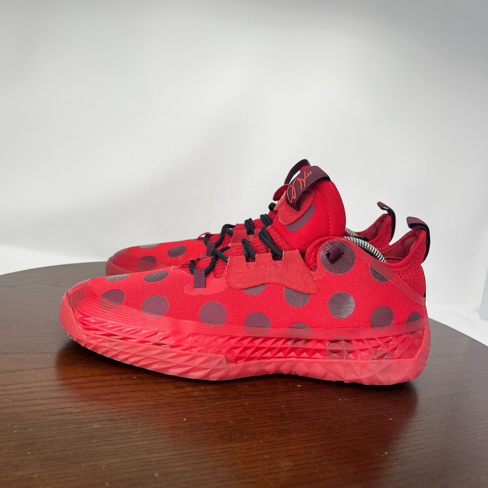 Adidas Harden Vol. 5 Futurenatural Shoes Men's 8.5 Red Polka Dot Sneakers H68595